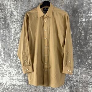 Stafford Size L 16-16.5‎ 32-33 Casual Button Shirt Brown Long Sleeve Collar